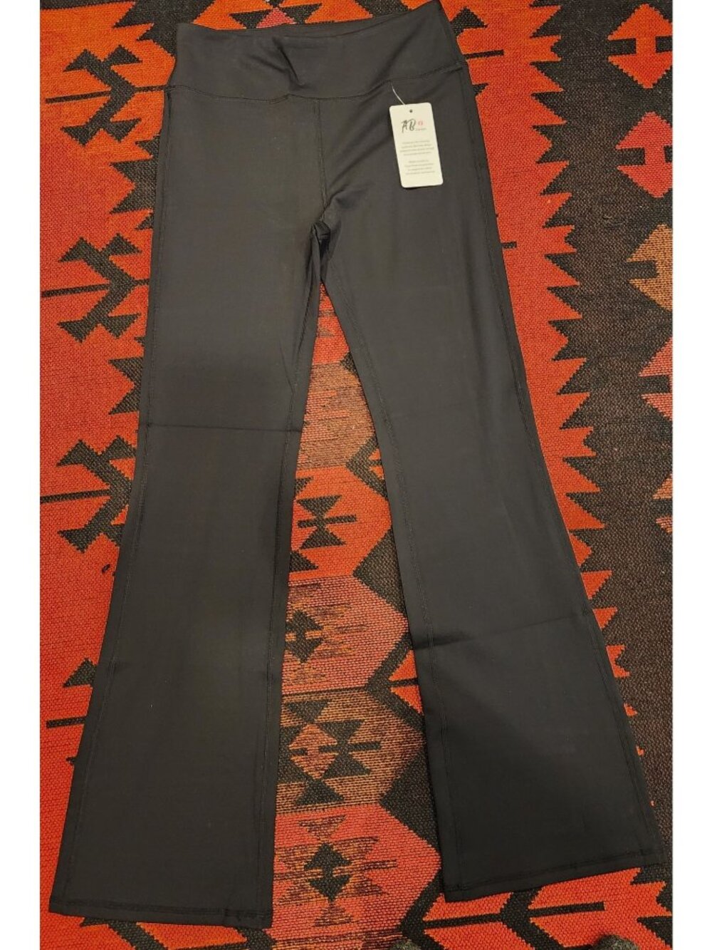 AB Eleven Women's Black Flared Yoga Pants S Polyester/Spandex Blend